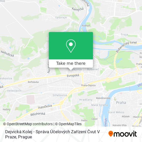 Карта Dejvická Kolej - Správa Účelových Zařízení Čvut V Praze