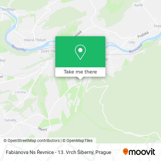 Fabiánova Ns Řevnice - 13. Vrch Šiberný map