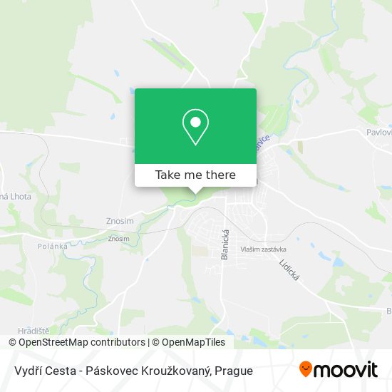 Vydří Cesta - Páskovec Kroužkovaný map