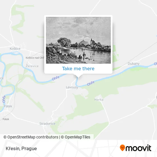Карта Křesín