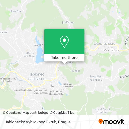 Jablonecký Vyhlídkový Okruh map