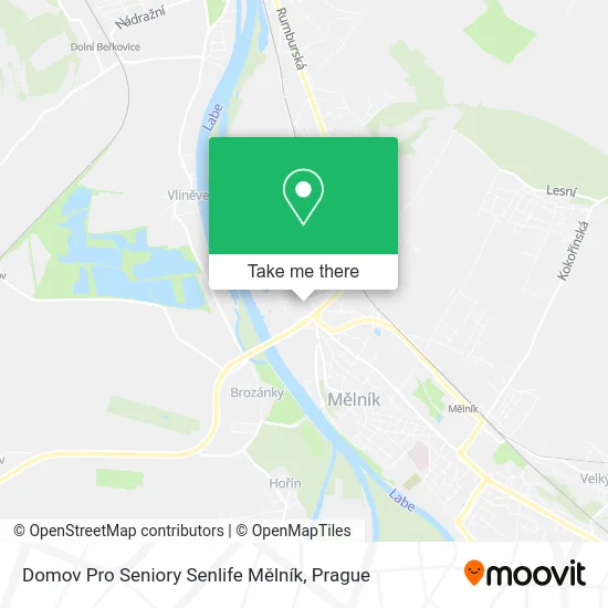 Карта Domov Pro Seniory Senlife Mělník