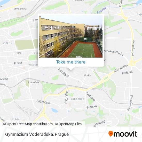 Карта Gymnázium Voděradská