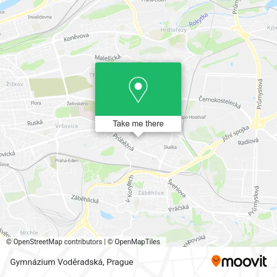 Карта Gymnázium Voděradská