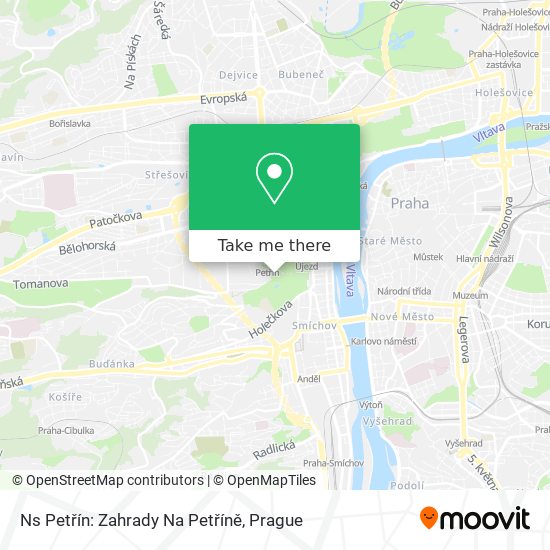 Ns Petřín: Zahrady Na Petříně map