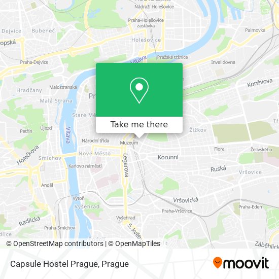 Карта Capsule Hostel Prague