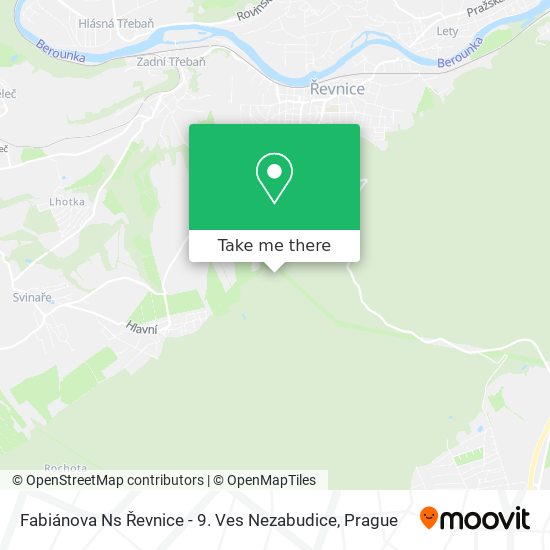 Карта Fabiánova Ns Řevnice - 9. Ves Nezabudice