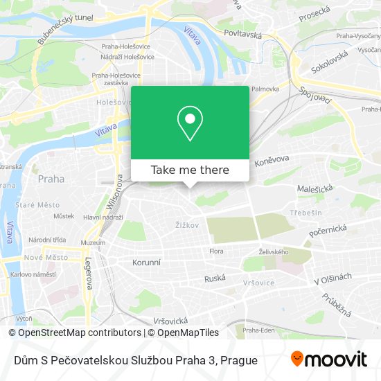 Карта Dům S Pečovatelskou Službou Praha 3