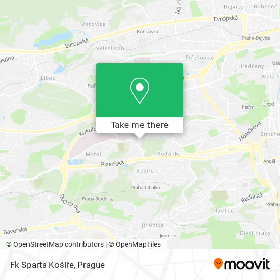 Карта Fk Sparta Košíře