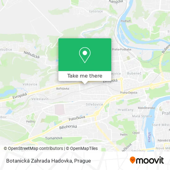 Карта Botanická Zahrada Hadovka