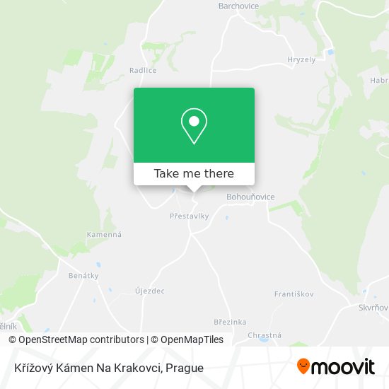 Křížový Kámen Na Krakovci map