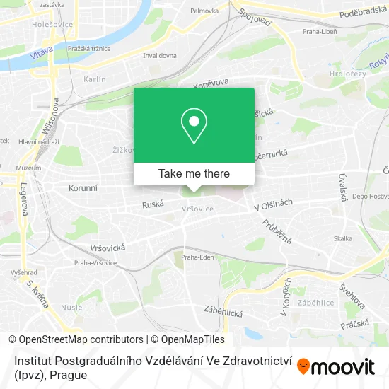 Карта Institut Postgraduálního Vzdělávání Ve Zdravotnictví (Ipvz)