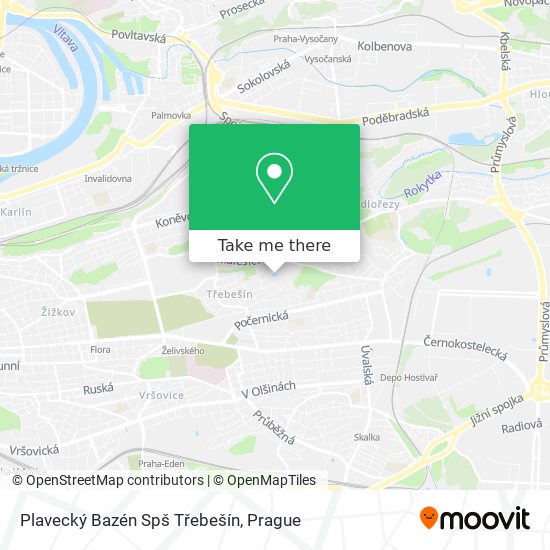Plavecký Bazén Spš Třebešín map