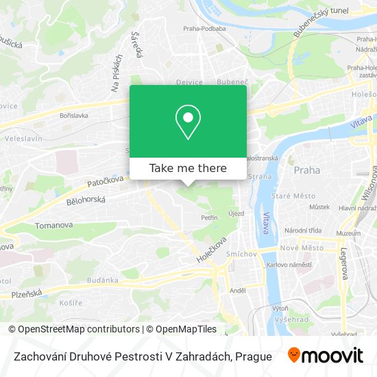 Zachování Druhové Pestrosti V Zahradách map