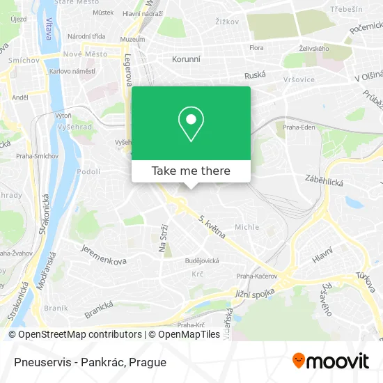 Pneuservis - Pankrác map