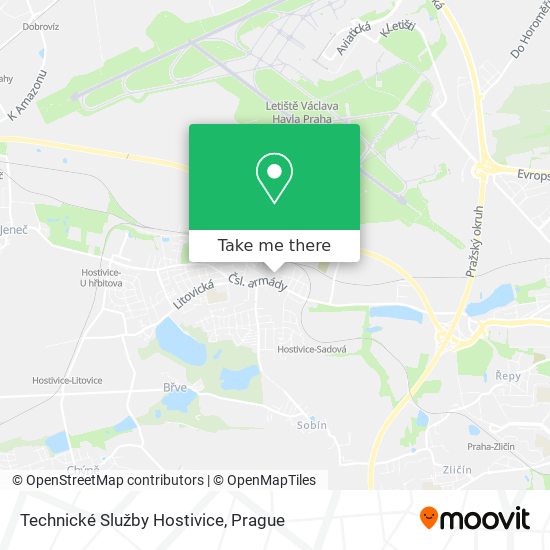 Technické Služby Hostivice map