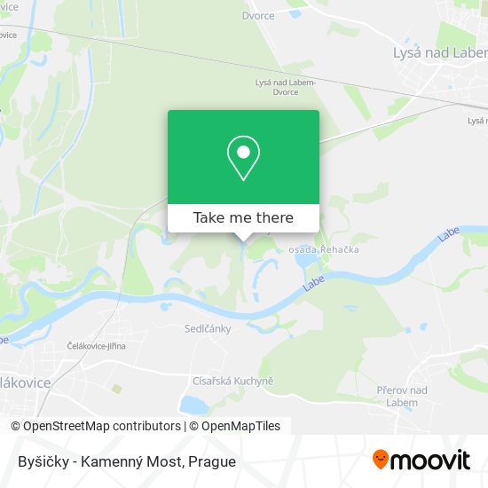 Byšičky - Kamenný Most map