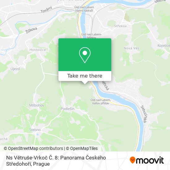 Ns Větruše-Vrkoč Č. 8: Panorama Českého Středohoří map