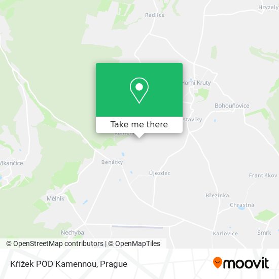 Křížek POD Kamennou map