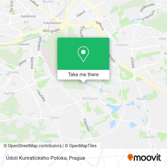 Údolí Kunratického Potoka map