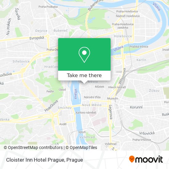 Cloister Inn Hotel Prague map