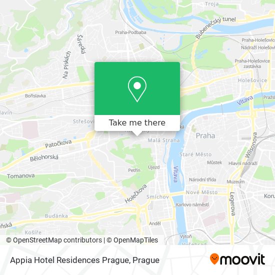 Appia Hotel Residences Prague map