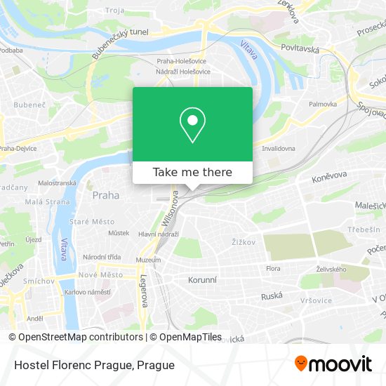 Hostel Florenc Prague map