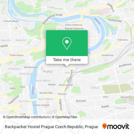 Карта Backpacker Hostel Prague Czech Republic