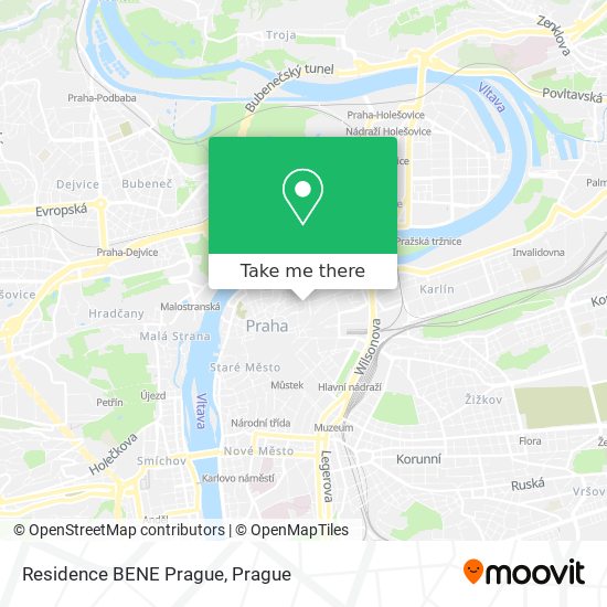Residence BENE Prague map