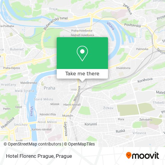 Hotel Florenc Prague map