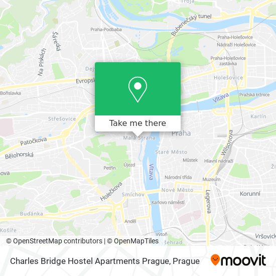 Charles Bridge Hostel Apartments Prague map