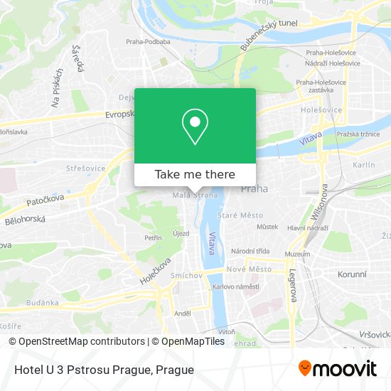 Карта Hotel U 3 Pstrosu Prague