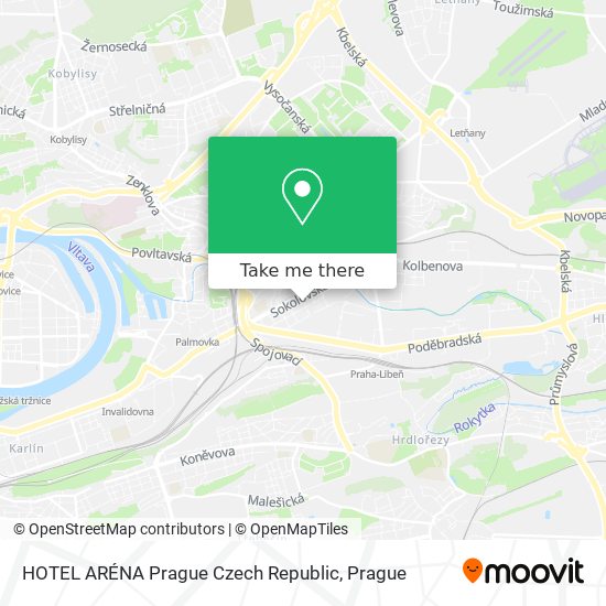 Карта HOTEL ARÉNA Prague Czech Republic
