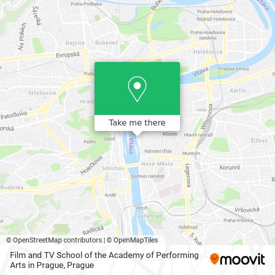 Film and TV School of the Academy of Performing Arts in Prague map