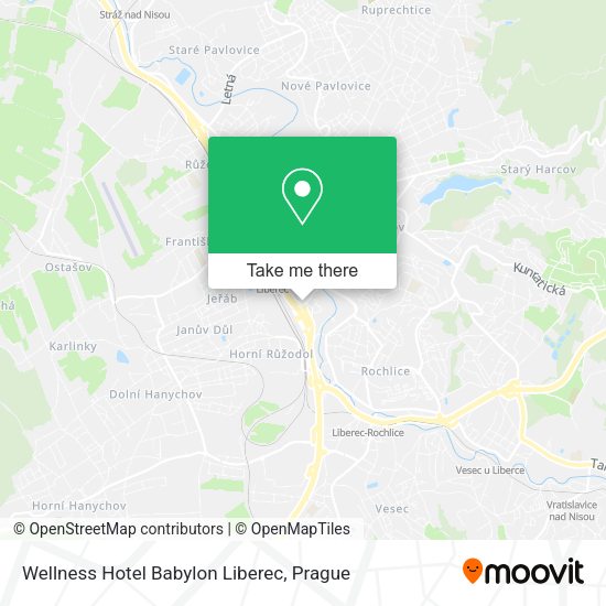 Карта Wellness Hotel Babylon Liberec