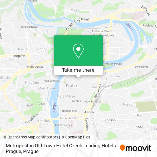 Metropolitan Old Town Hotel Czech Leading Hotels Prague map
