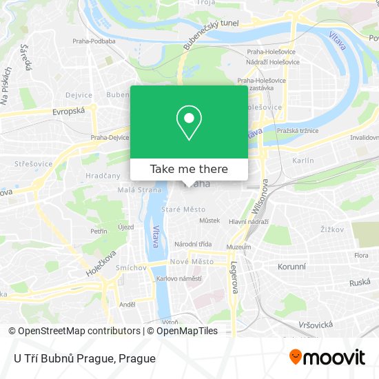 U Tří Bubnů Prague map