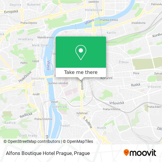 Alfons Boutique Hotel Prague map