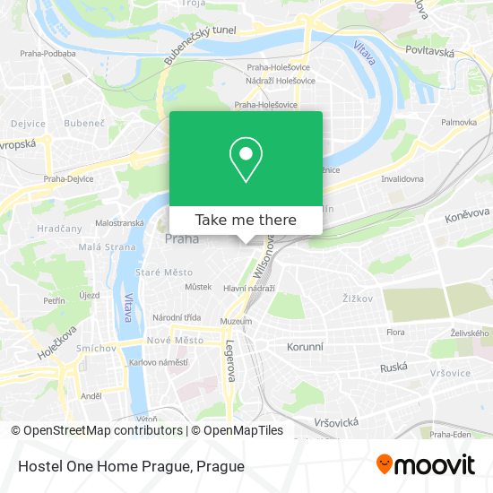 Hostel One Home Prague map