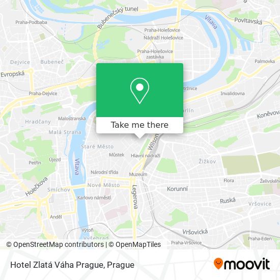 Hotel Zlatá Váha Prague map