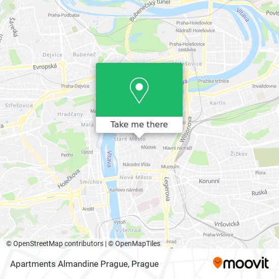 Apartments Almandine Prague map