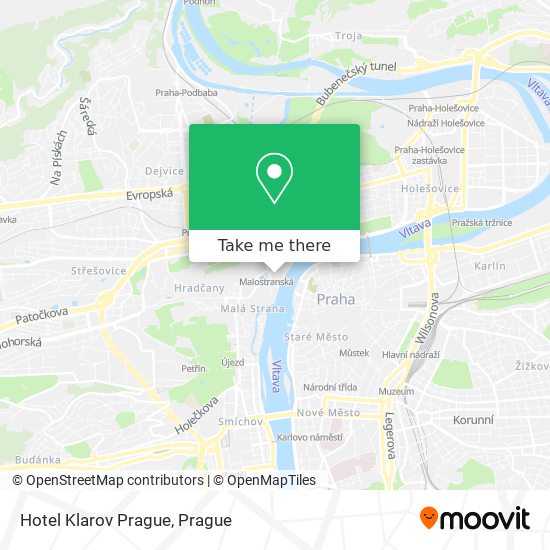 Hotel Klarov Prague map