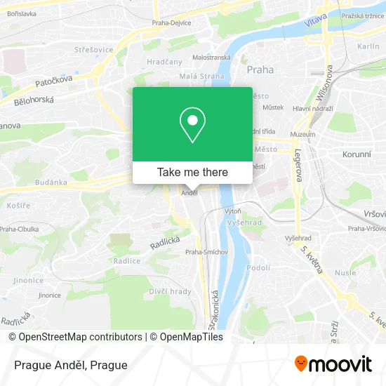 Карта Prague Anděl