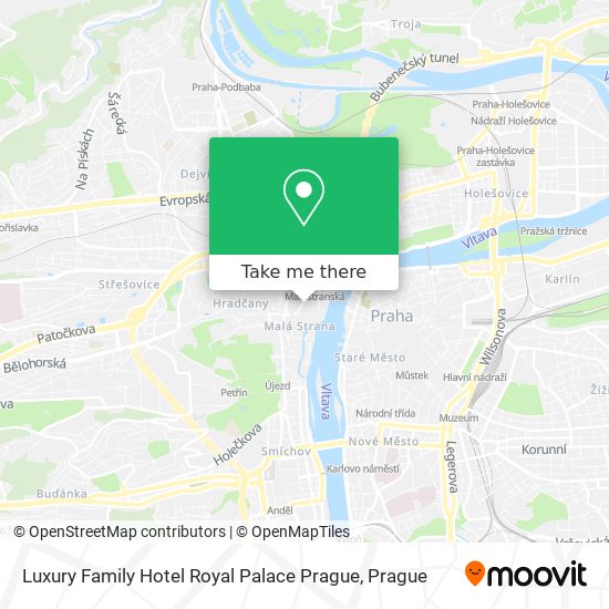 Карта Luxury Family Hotel Royal Palace Prague