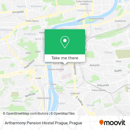 Artharmony Pension Hostel Prague map