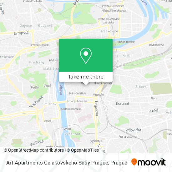 Art Apartments Celakovskeho Sady Prague map