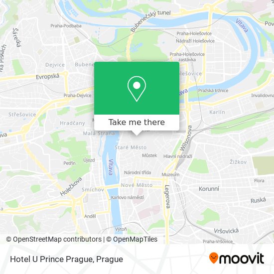 Hotel U Prince Prague map