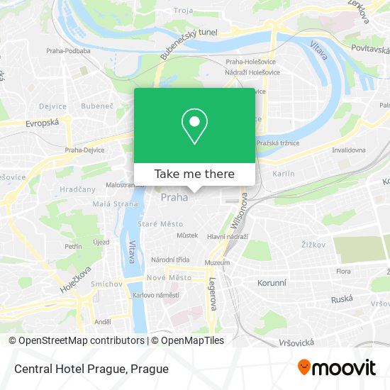 Central Hotel Prague map