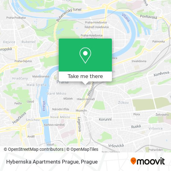 Hybernska Apartments Prague map
