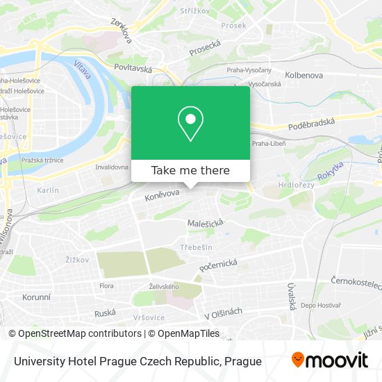 Карта University Hotel Prague Czech Republic